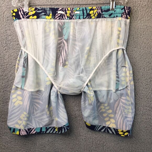NWT Southern Proper Swim Trunks Shorts XXL Palms Lined Mens 2XL Navy  Hawaiian - Picture 9 of 12